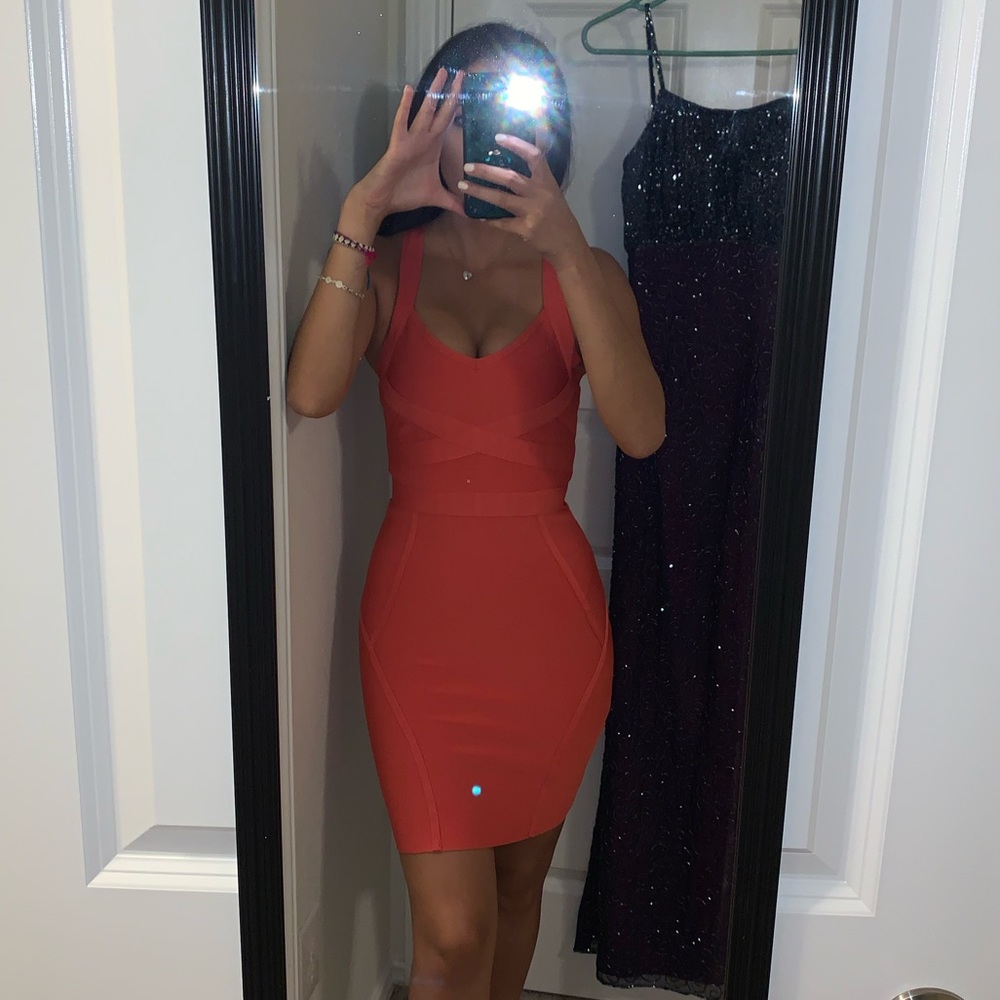 Peach bandage dress